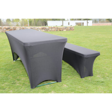 Plastic Folding Table and Bench Set with Cover